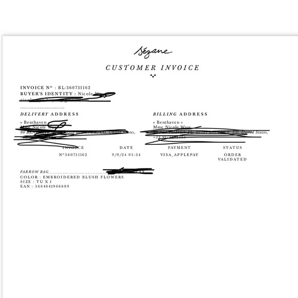 Sézane blush floral embroidered farrow bucket bag - Picture 7 of 7